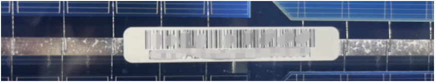 Serial number label example